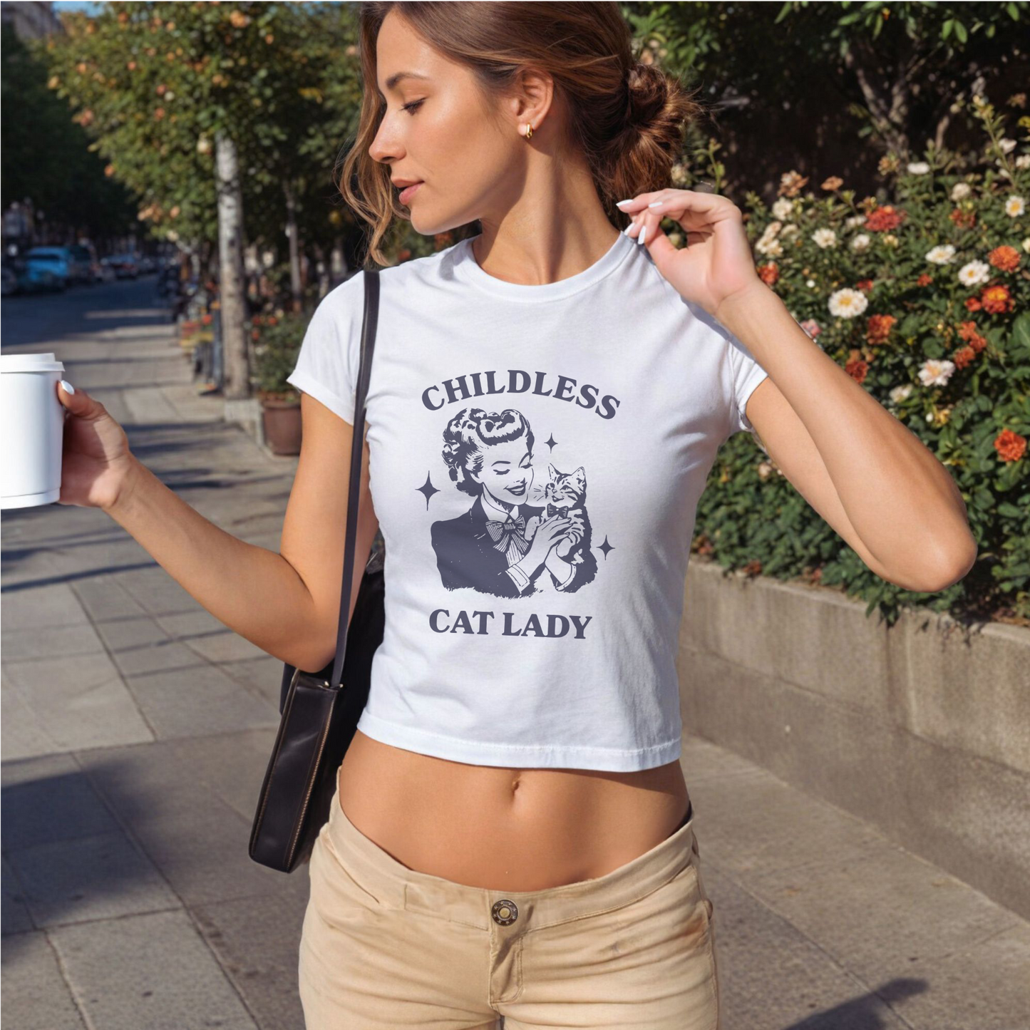 Childless Cat Lady Cotton Baby Tee