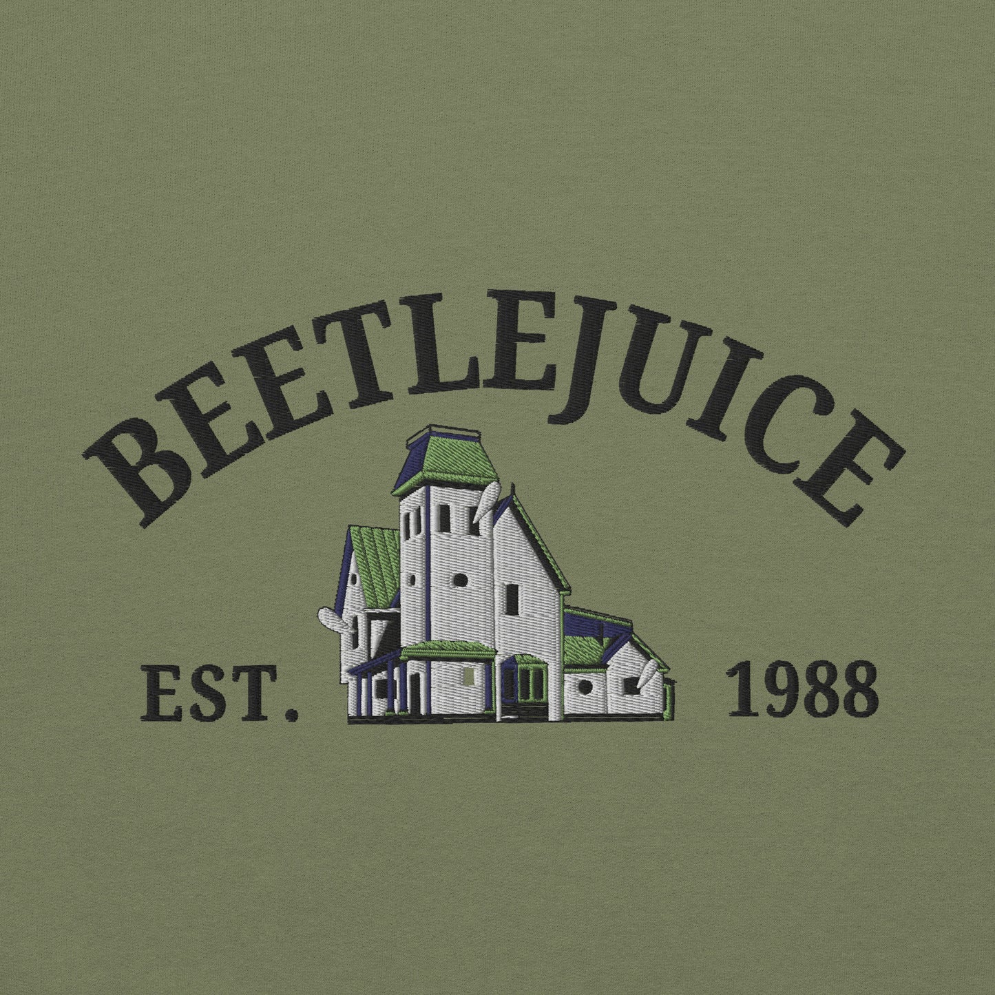 Embroidered Beetlejuice Haunted House Unisex Sweatshirt