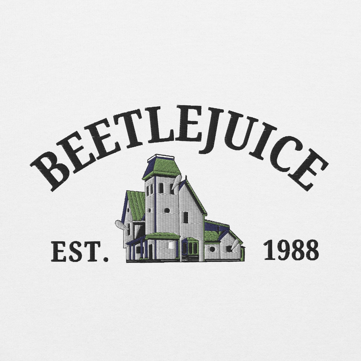 Embroidered Beetlejuice Haunted House Unisex Sweatshirt