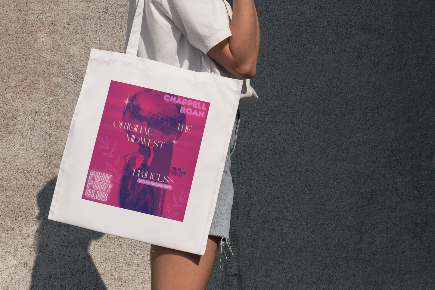 Pink Pony Club, Concert Poster, Chappell Roan Cotton Canvas Tote Bag