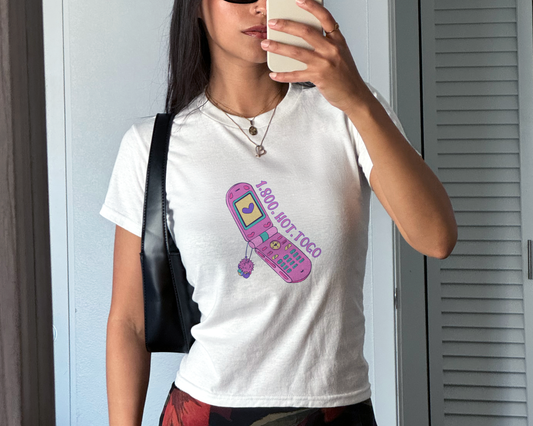 Hot-to-go! 90s Cell Phone Chappell Roan Cotton Baby Tee.