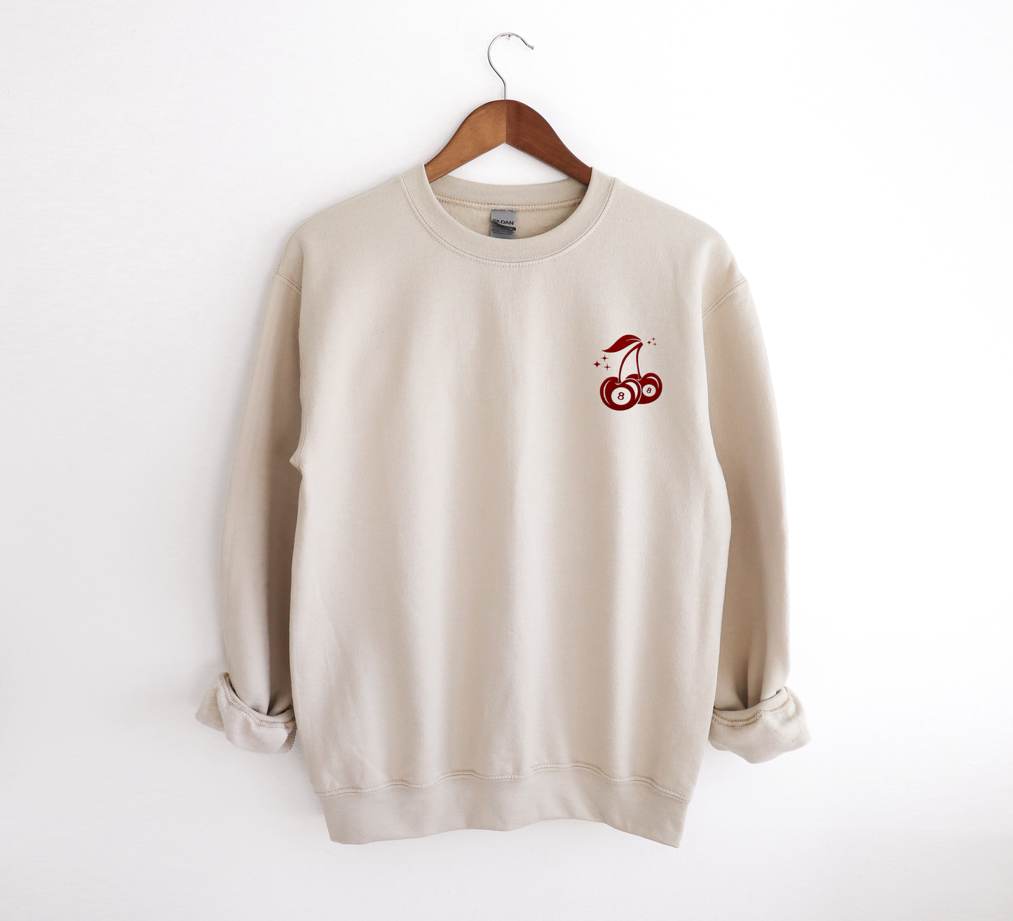 Embroidered Good Luck Cherries 8 BallUnisex Sweatshirt