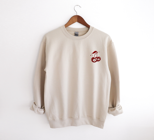 Embroidered Good Luck Cherries 8 BallUnisex Sweatshirt