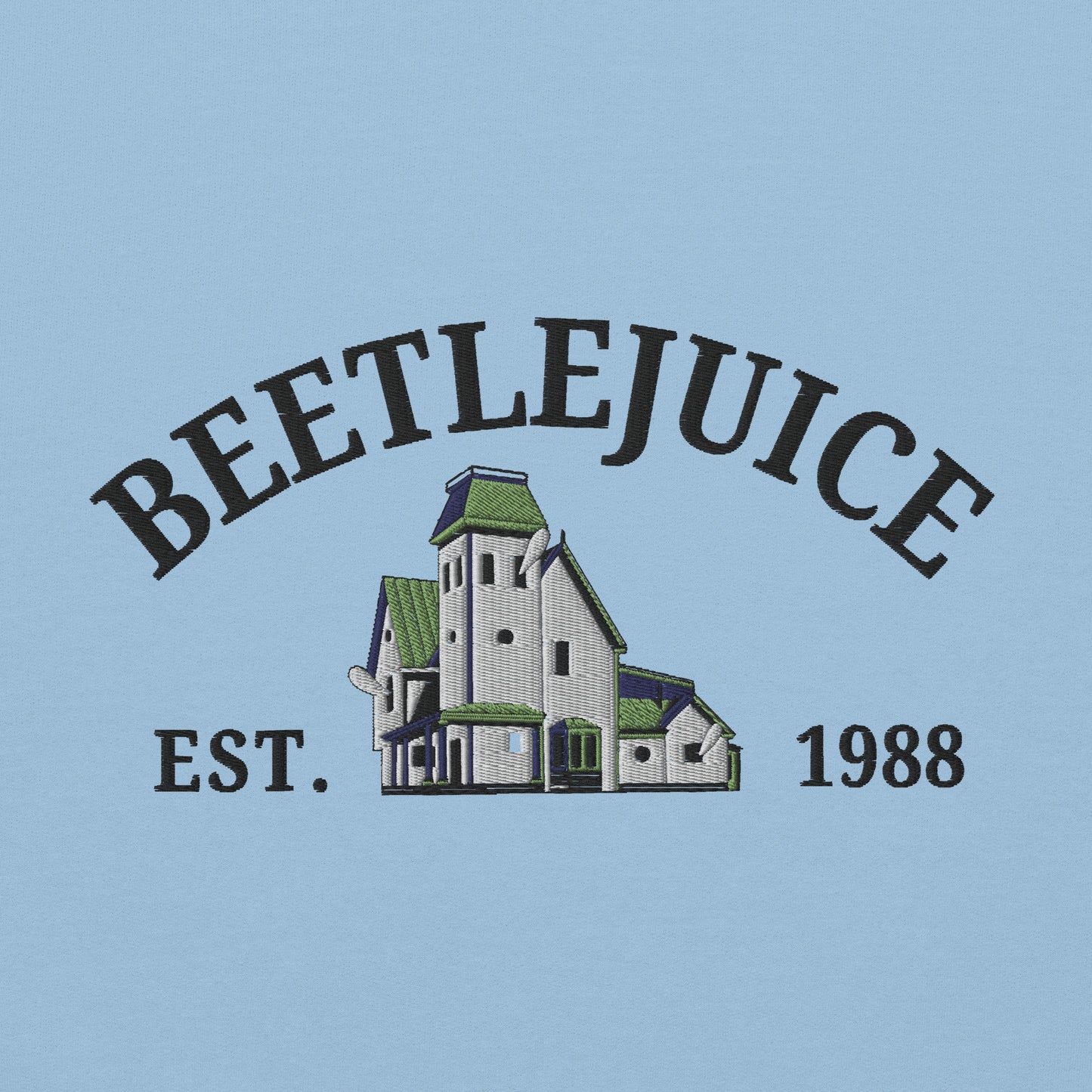 Embroidered Beetlejuice Haunted House Unisex Sweatshirt